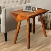 18 Inch Rectangular Mango Wood Accent Side Table with Live Edge Log Top; Warm Brown; DunaWest - Default