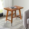 18 Inch Rectangular Acacia Wooden Side Table with Angled Legs; Warm Brown; DunaWest - Default