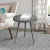 23 Inch Round Modern Minimalist Metal Side Table with Tripod Base; Charcoal Black; DunaWest - Default