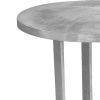 Cyrus 18 Inch Round Accent Side Table; Textured Top; Cast Aluminum; Arched Cut Out; Glossy Silver; DunaWest - Default