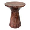 21 Inch Round Side Accent Table; Aluminum Sheet; Enamel Coating; Dark Brown; DunaWest - Default