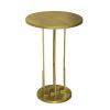 Cyrus 18 Inch Round Accent Side Table; Cast Aluminum; Arched Cut Out Frame; Brass; DunaWest - Default