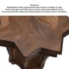 22 Inch French Design Handcrafted Mango Wood Side Table with Star Shape; Brown; DunaWest - Default