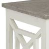 Solid Wood Farmhouse End Table with X Shape Side Panels; White and Brown; DunaWest - Default