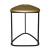 19 Inch Aluminum Side End Table; Iron Frame; Guitar Pick Shaped Top; Antique Brass; Black; DunaWest - Default