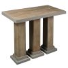 35 Inch Handcrafted Console Table; Solid Mango Wood with Pillar Style Legs in Rustic Brown Finish; DunaWest - Default