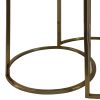 21; 18 Inch Transitional Style Round Marble Top Nesting End Table; Set of 2; Metal Frame; White; Brass; DunaWest - Default