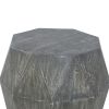 Ashton 22 Inch Mango Wood Side End Table; Octagonal; Faceted; Chiseled Edges; Rustic Gray; DunaWest - Default