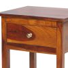 22 Inch Acacia Wood Rectangular End Side Table; 1 Drawer; Open Shelf; Walnut Brown; DunaWest - Default