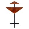 Geo Collection 21 Inch Triangular Acacia Wood Accent End Table with 2 Tier Tabletops; Brown; Black; DunaWest - Default