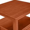 Wooden Rectangular End Table with 1 Drawer; Honey Brown; DunaWest - Default