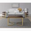 38 inch Rectangle Metal Nesting Coffee Table - 3 pcs set; Black and Gold; DunaWest - Default