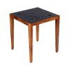 Alba 22 Inch 3 Piece Nesting Table Set; Laser Cut Metal; Black; Brown; DunaWest - Default