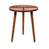 18 Inch Round Acacia Wood Side Accent End Table with 3 Tabletop Sections; Warm Brown; DunaWest - Default