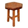 18 Inch Hexagon Acacia Wood Side Table with Live Edge Top; Warm Brown; DunaWest - Default