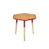 Paige 18 Inch Hexagon Illusion Wood Side Table; Brown; Red; DunaWest - Default