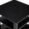 Wooden Square End Table with 2 Bottom Shelves; Black; DunaWest - Default