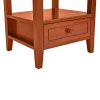 Wooden Rectangular End Table with 1 Drawer; Honey Brown; DunaWest - Default