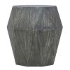 Ashton 22 Inch Mango Wood Side End Table; Octagonal; Faceted; Chiseled Edges; Rustic Gray; DunaWest - Default