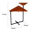 Geo Collection 21 Inch Triangular Acacia Wood Accent End Table with 2 Tier Tabletops; Brown; Black; DunaWest - Default