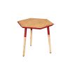 Paige 18 Inch Hexagon Illusion Wood Side Table; Brown; Red; DunaWest - Default