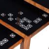 Alba 22 Inch 3 Piece Nesting Table Set; Laser Cut Metal; Black; Brown; DunaWest - Default