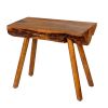 18 Inch Rectangular Mango Wood Accent Side Table with Live Edge Log Top; Warm Brown; DunaWest - Default