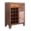 35 Inch 3 Drawer Wooden 15 Bottle Wine Accent Cabinet with 1 Door Storage; Brown; DunaWest - Default