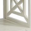 Solid Wood Farmhouse End Table with X Shape Side Panels; White and Brown; DunaWest - Default