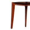 24 Inch Artisanal Round End Side Table; Aluminum Top; Tapered Acacia Wood Legs; Black; Warm Brown; DunaWest - Default