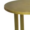 Cyrus 18 Inch Round Accent Side Table; Cast Aluminum; Arched Cut Out Frame; Brass; DunaWest - Default