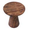 21 Inch Round Side Accent Table; Aluminum Sheet; Enamel Coating; Dark Brown; DunaWest - Default