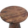 21 Inch Round Side Accent Table; Aluminum Sheet; Enamel Coating; Dark Brown; DunaWest - Default