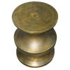 18 Inch Round Accent Side End Table; Turned Pedestal Base; Aluminum; Antique Gold Brass; DunaWest - Default