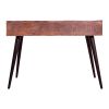 43 Inch 2 Drawer Reclaimed Wood Console Table; Angled Legs; Multi Tone Pastel Accent; Brown; Black; DunaWest - Default