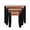 Rectangular Reclaimed Wood Nesting Side Table with Metal Base; Set of 3; Brown; Black; DunaWest - Default