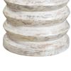 Round End Table with Spring Design Wooden Frame and Round Top; Washed White; DunaWest - Default