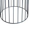 19 Inch Round Side End Accent Table; Iron; Slatted Cage Design; Powder Coated; Black; Gold; DunaWest - Default