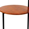 Geo Collection 21 Inch Round Acacia Wood Accent End Table with 2 Tier Tabletops; Brown; Black; DunaWest - Default