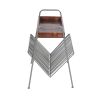 25 Inch Rectangular Metal Frame Side Table; Magazine Rack; Mango Wood Tray Top; Brown; Pewter Gray; DunaWest - Default