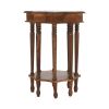 22 Inch French Design Handcrafted Mango Wood Side Table with Star Shape; Brown; DunaWest - Default