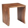 20 and 17 Inch Handcrafted Acacia Wood Nesting End Tables; Live Edge Wood in Natural Brown Finish; DunaWest - Default