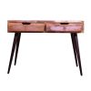 43 Inch 2 Drawer Reclaimed Wood Console Table; Angled Legs; Multi Tone Pastel Accent; Brown; Black; DunaWest - Default