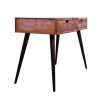 43 Inch 2 Drawer Reclaimed Wood Console Table; Angled Legs; Multi Tone Pastel Accent; Brown; Black; DunaWest - Default