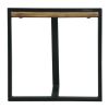 Industrial End Table with Wooden Rectangular Top and Metal Frame; Brown and Black; DunaWest - Default