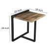 Industrial End Table with Wooden Rectangular Top and Metal Frame; Brown and Black; DunaWest - Default