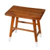 18 Inch Rectangular Acacia Wooden Side Table with Angled Legs; Warm Brown; DunaWest - Default