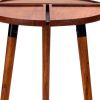 18 Inch Round Acacia Wood Side Accent End Table with 3 Tabletop Sections; Warm Brown; DunaWest - Default