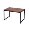 48; 27 Inch 2 Piece Rectangular Wood Nesting Coffee and End Table Set; Sled Metal Base; Brown; Black; DunaWest - Default