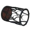 23 Inch End Side Table; Round Mango Wood Top; Lattice Cut Out Iron Frame; Brown; Black; DunaWest - Default